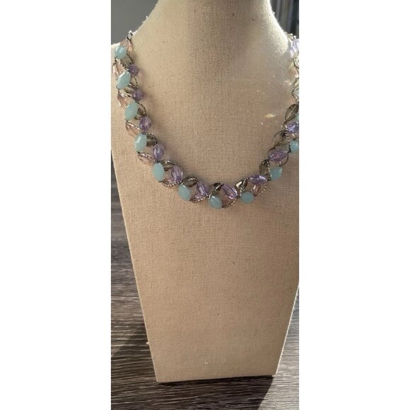 Vintage Marks & Spencer glass & Crystal Twisted Necklace M&S Necklace Sz 20” - Picture 4 of 16